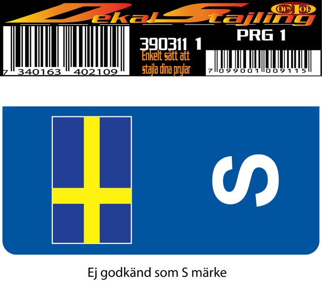 Huvudbild S märke svenska flaggan